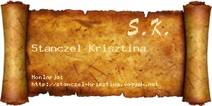 Stanczel Krisztina névjegykártya