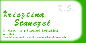 krisztina stanczel business card